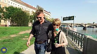 Strong boy fucks granny