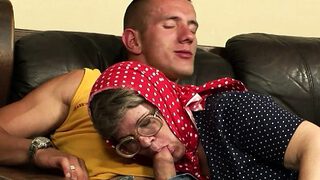 Extrem old Ugly Granny Mature seduce to Fuck by Young Guy