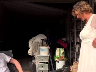 Oldnanny Mature Granny Seduces Horny Stud In Garage